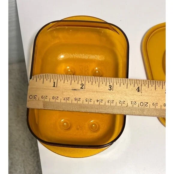 Tupperware Rock 'n Serve 1 cup 3387 & 3388 Yellow Orange Microwave Like New - Picture 5 of 7